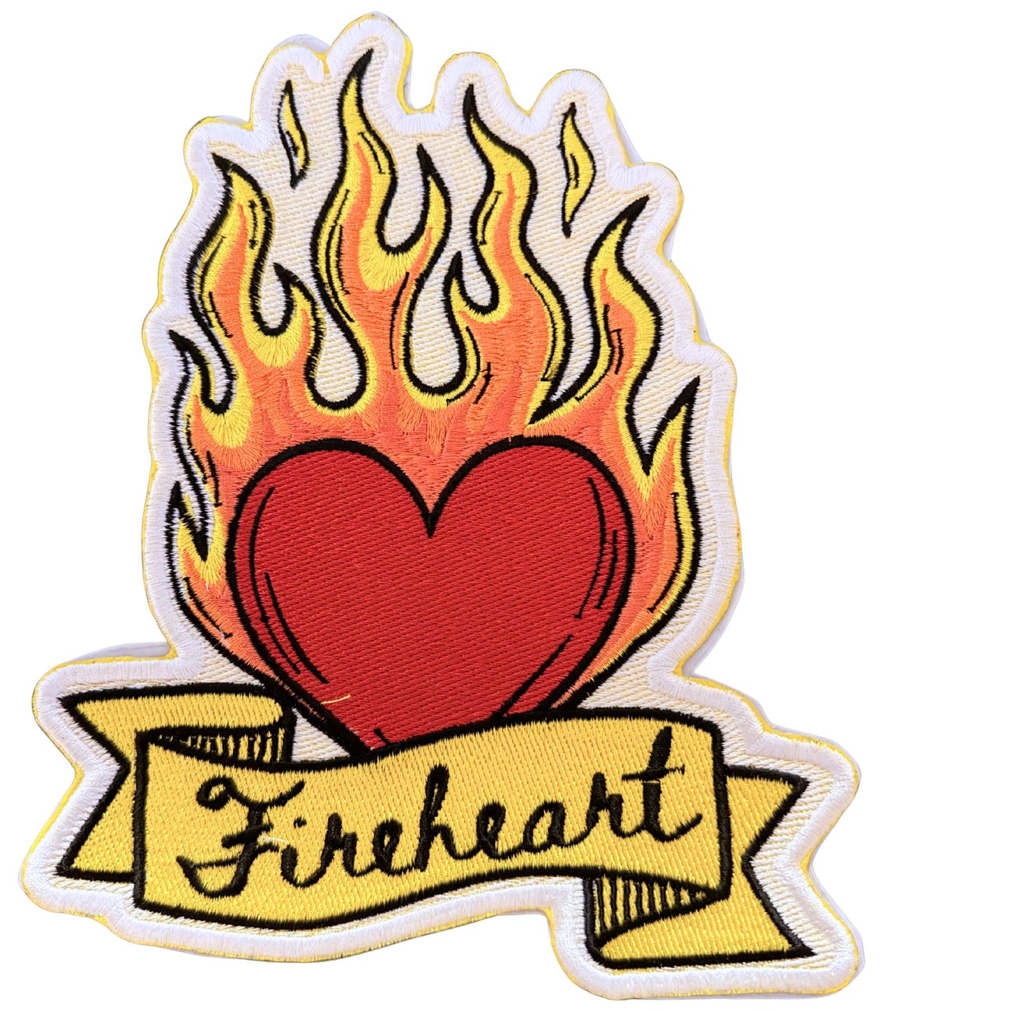 fireheart white outline patch- large