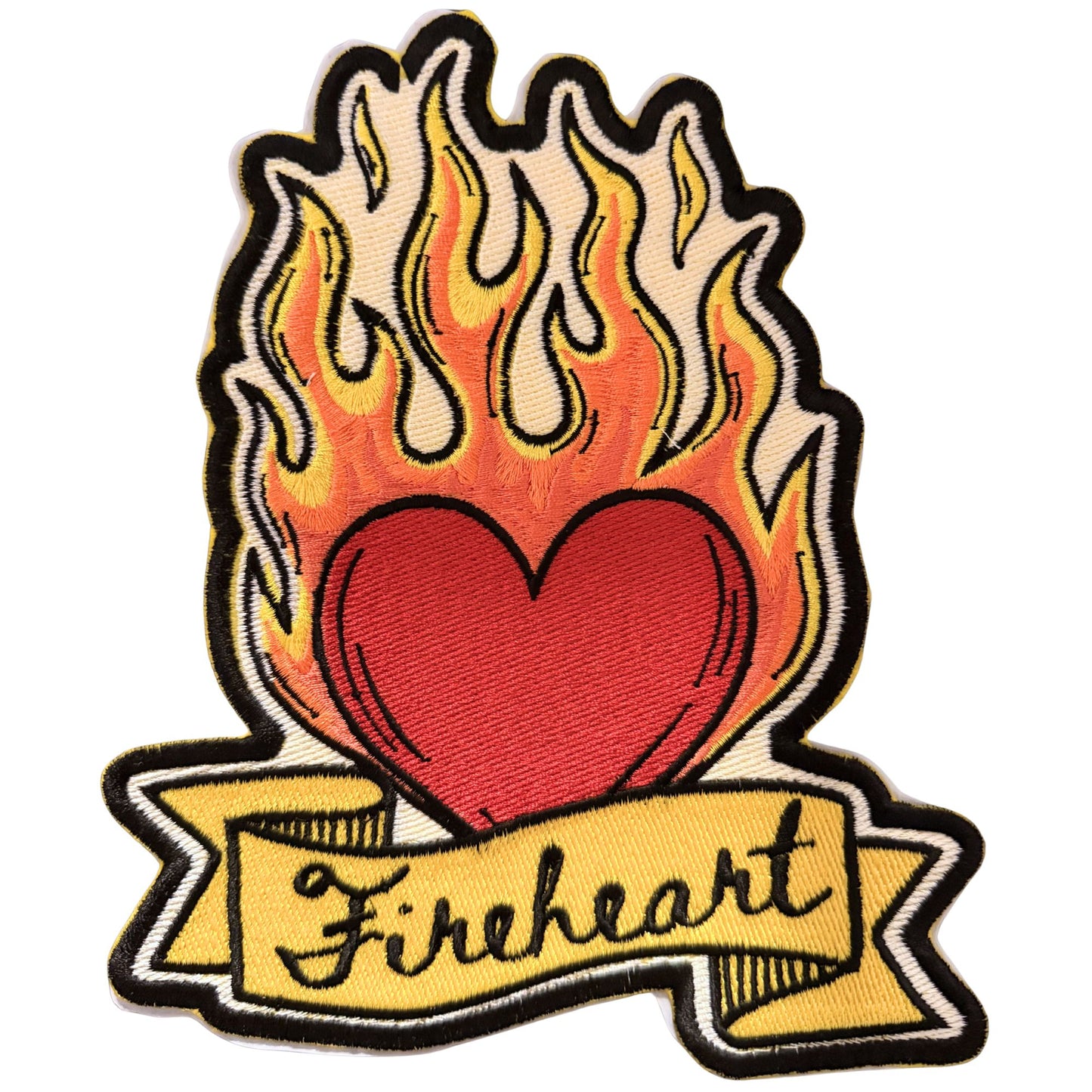 fireheart black outline patch- large