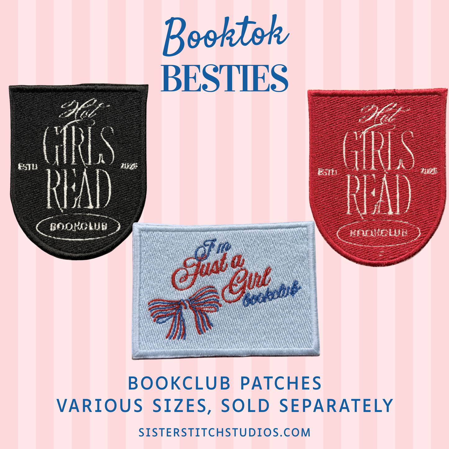 hot girls read bookclub patch - pink