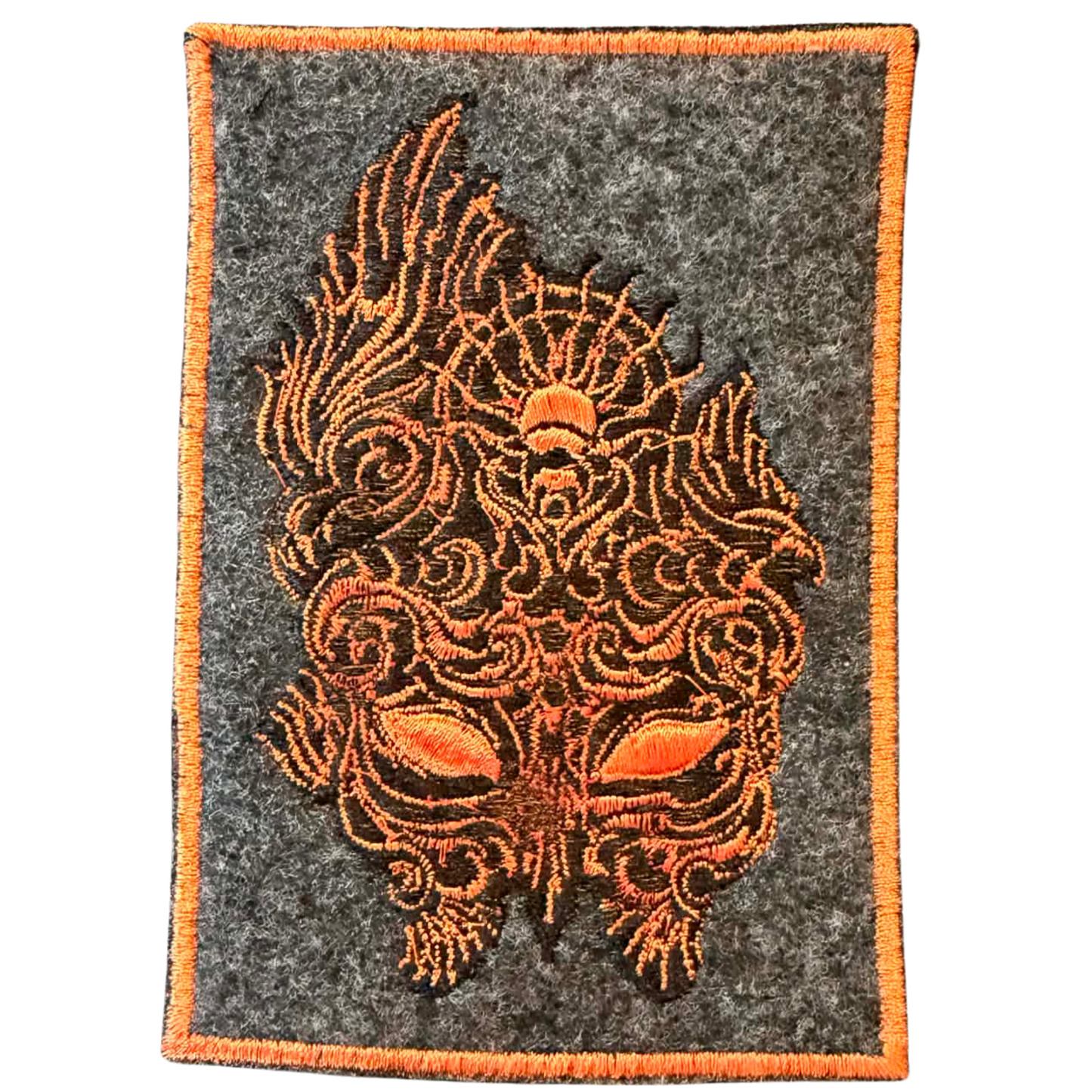 silver flame mask cover patch- silver