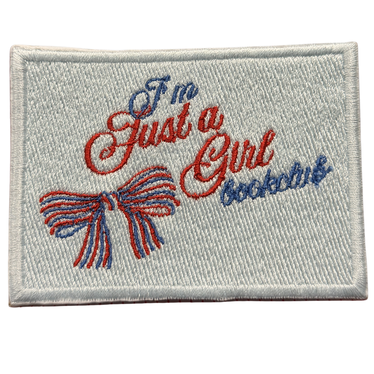 i'm just a girl bookclub patch