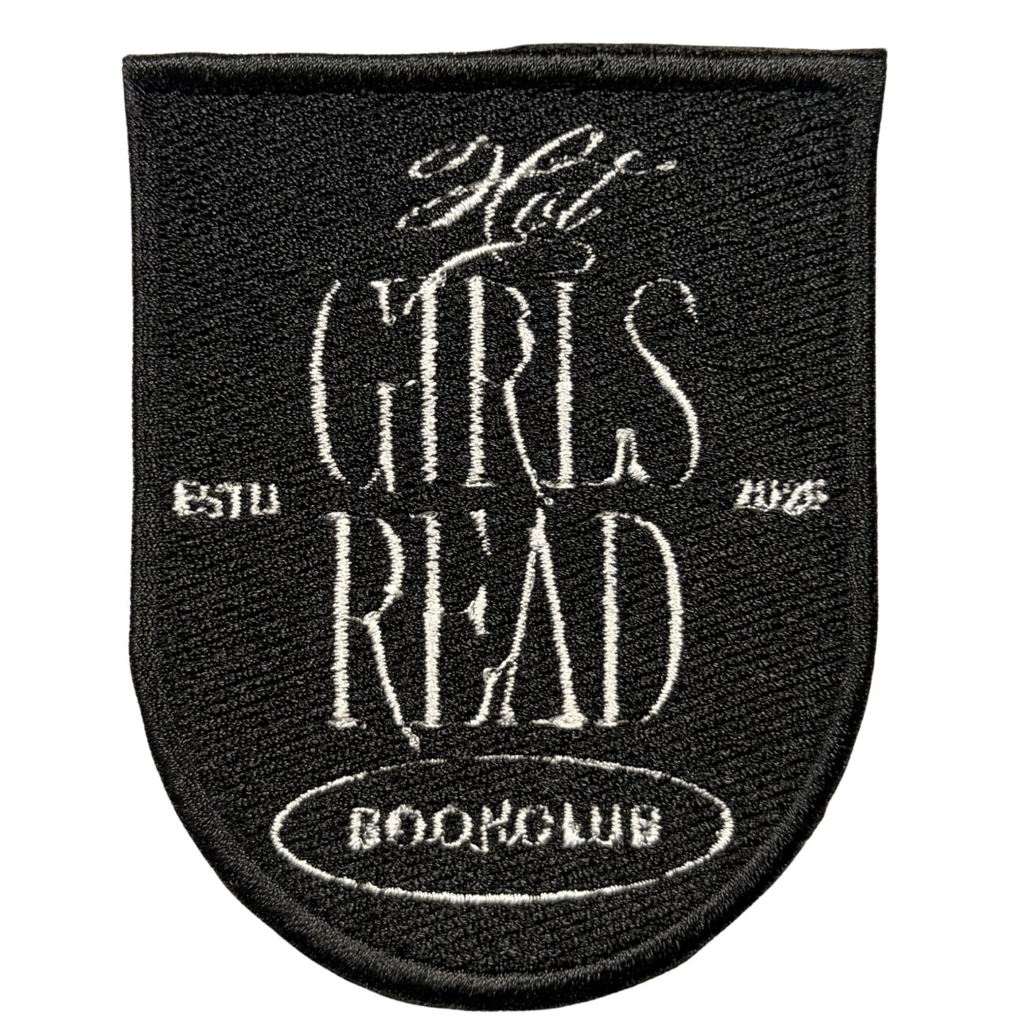 hot girls read bookclub patch - black