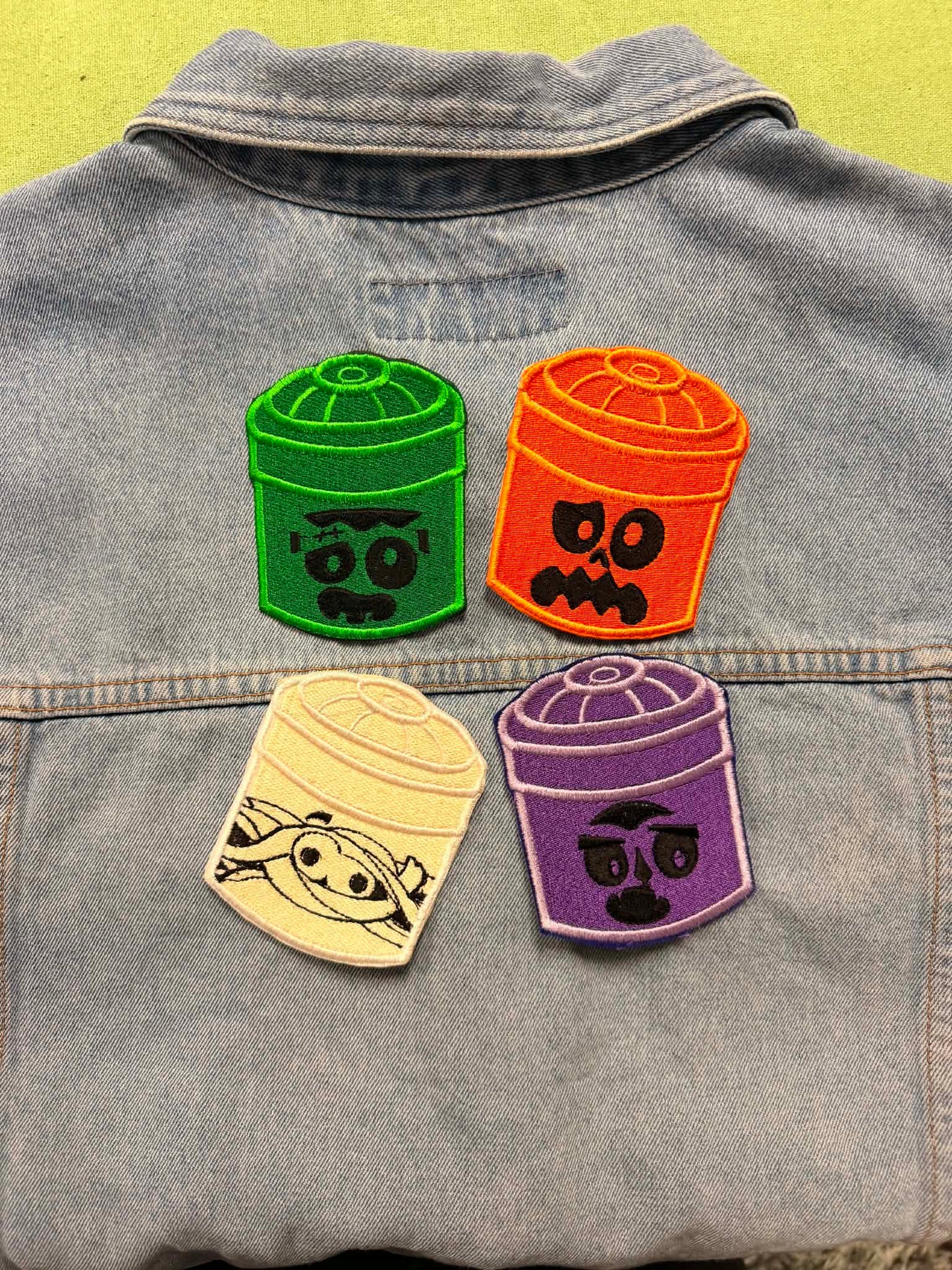 boo bucket patch set of 4
