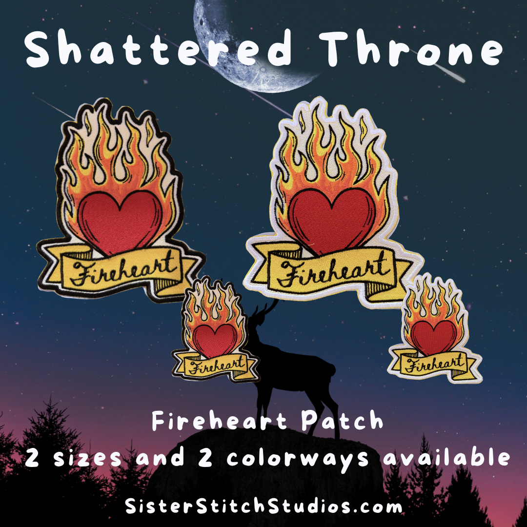 fireheart black outline patch- large