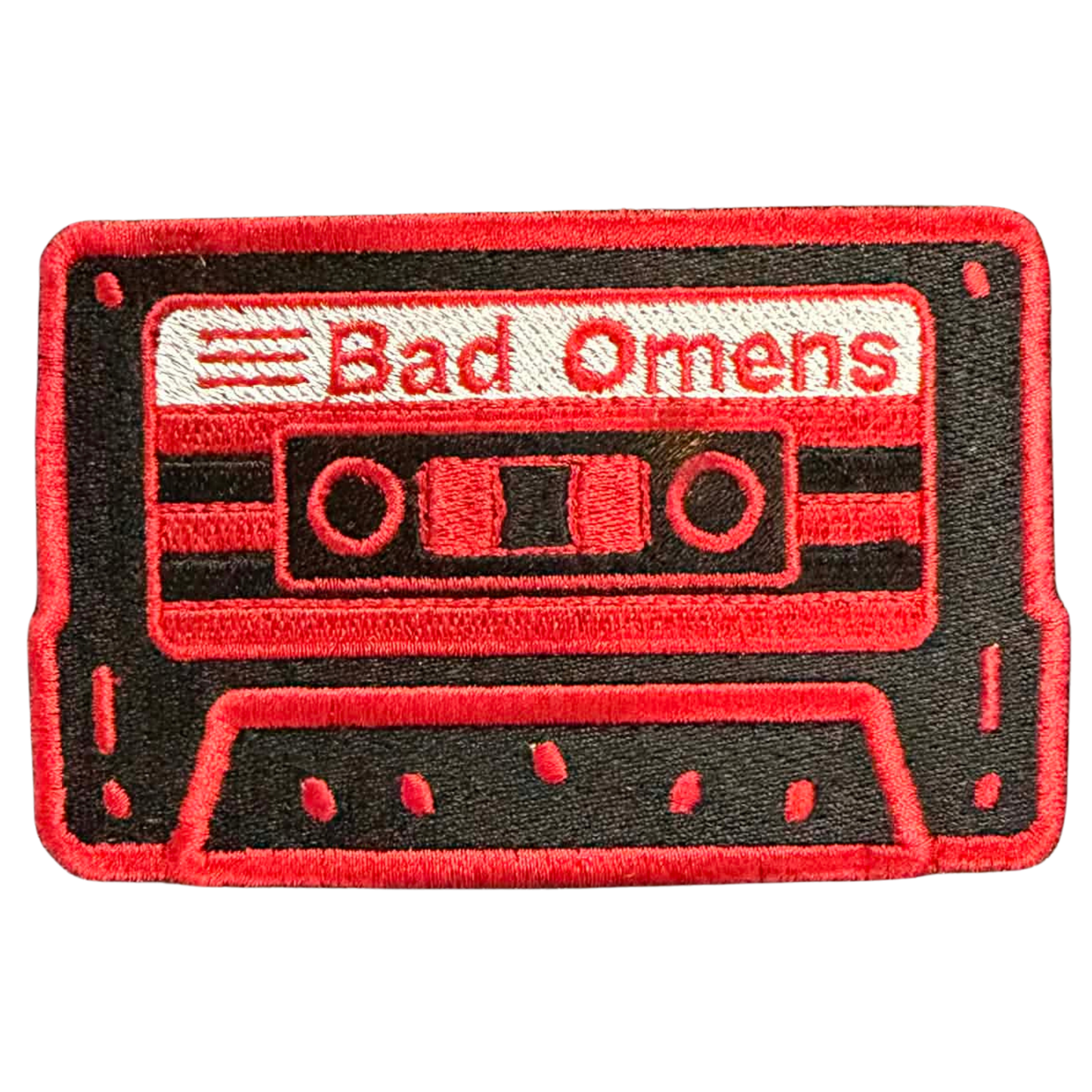 cassette patch collection- bad omens- red/black
