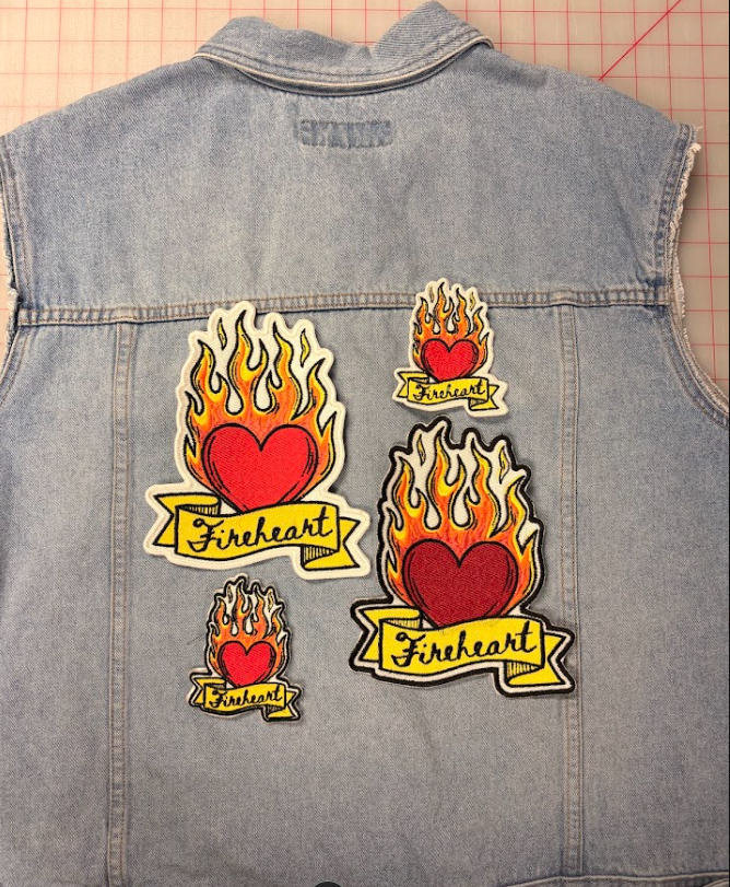 fireheart black outline patch- large