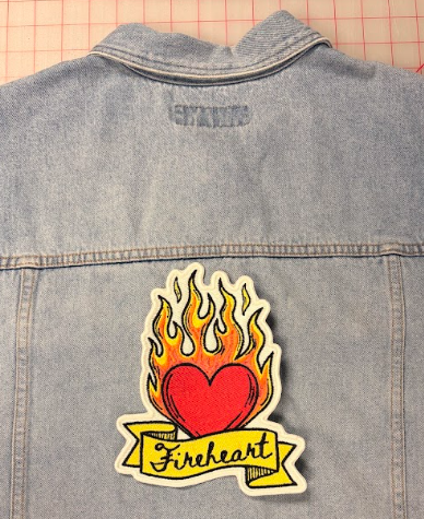 fireheart white outline patch- large