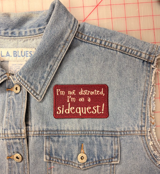 sidequest patch- maroon