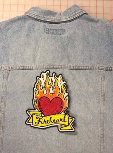 fireheart black outline patch- large