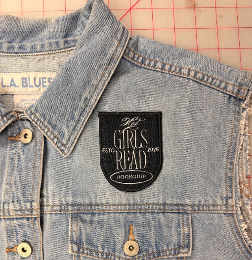 hot girls read bookclub patch - black