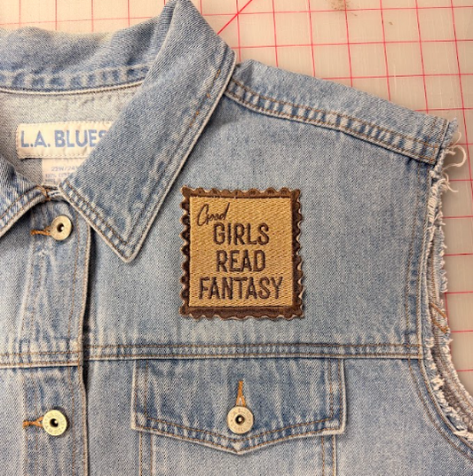 good girls read fantasy stamp patch