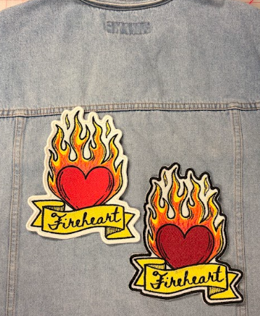 fireheart black outline patch- large