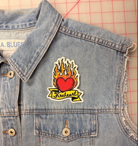 fireheart white outline patch- small