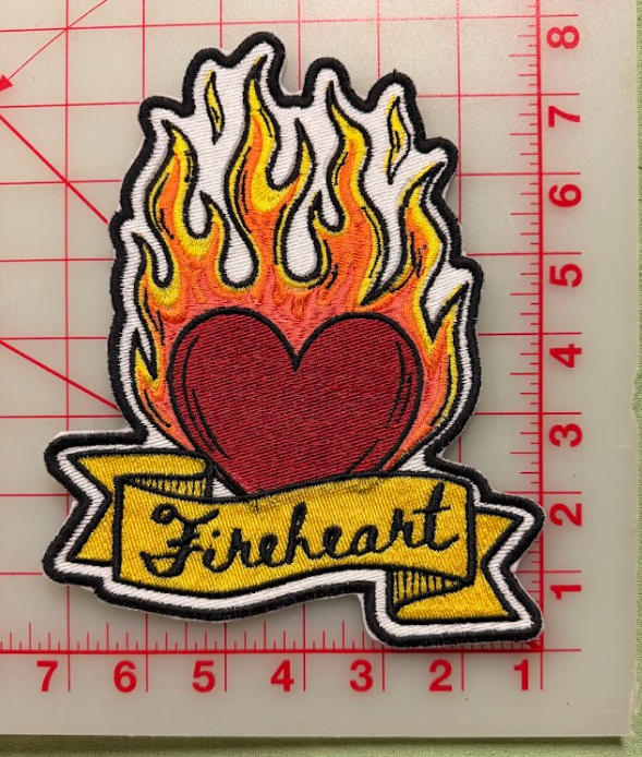 fireheart black outline patch- large