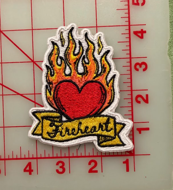 fireheart white outline patch- small