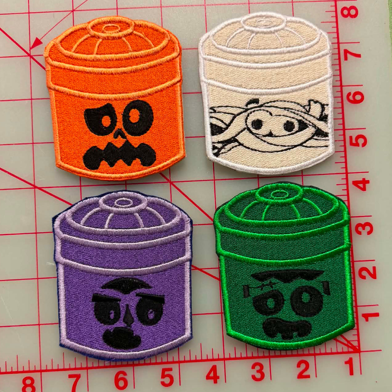 boo bucket patch set of 4